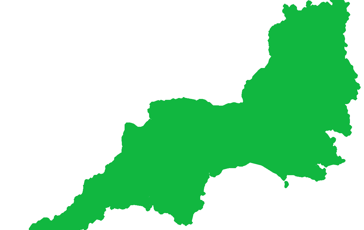 map of the south west of England